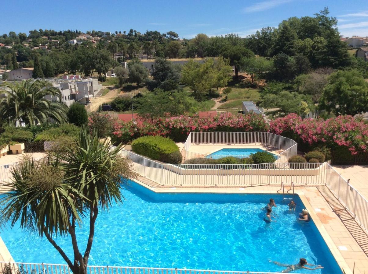Au Calme Dans Hameau Fleuri Joli Studio 3 Pers Piscine Parking Wi-Fi Vence Buitenkant foto